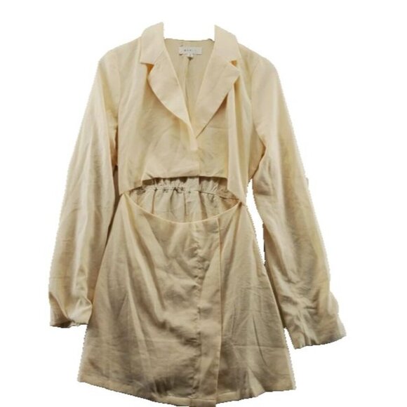 Anthropologie Mable dress Front Cutout ivory cream dress Size M missing button - Picture 1 of 7